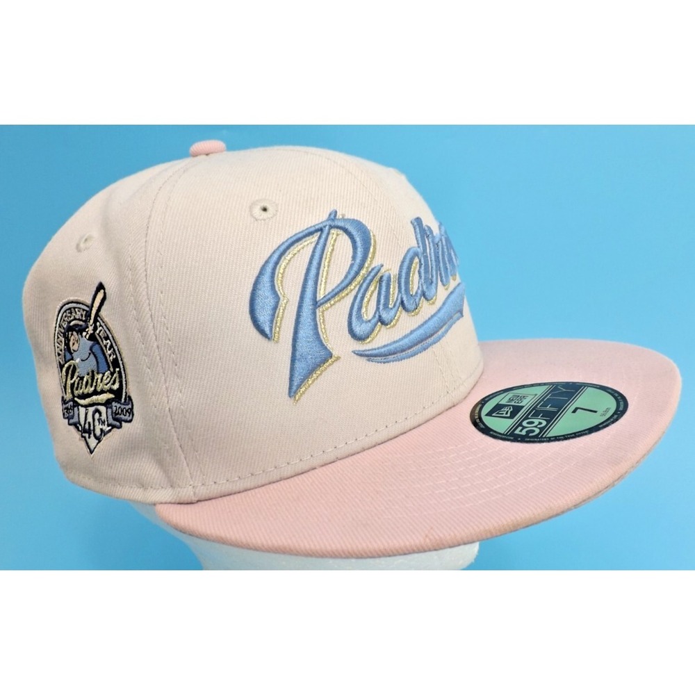 San Diego Padres Stone Pink New Era 59fifty MLB Cooperstown 2009 Hat - Size 7